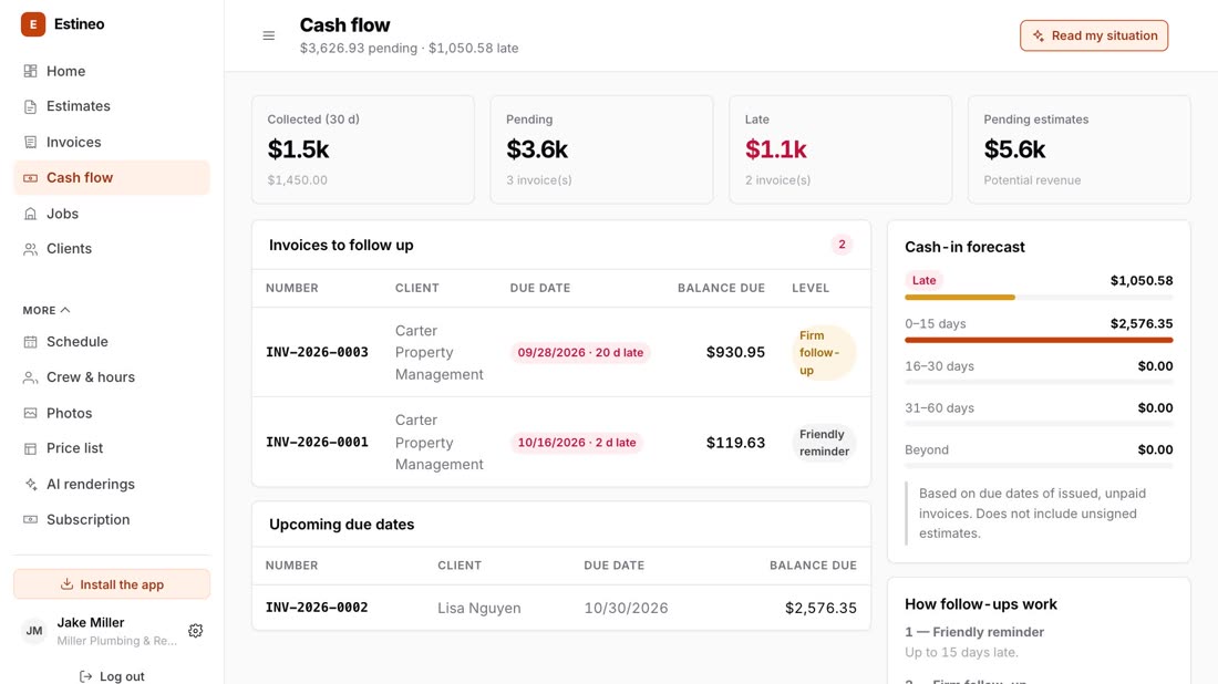 Invoiced in one tap. Paid faster.